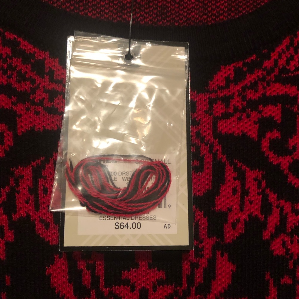Dana Buchman Red/Black Knit Dress - Picture 3 of 9